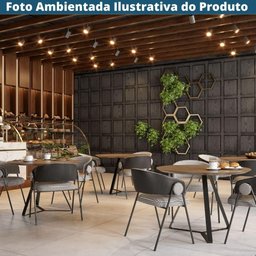 Kit 2 Cadeiras C/ Braços Toulouse Júlia Mara Fratini Assento Pied de Poule Encosto Pu Preto Base a - 8