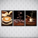 Ver imagem 2 de Kit 3 Quadros Fotografia Grãos De Café 45x34cm:Madeira branca