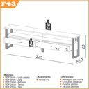 Ver imagem 3 de Rack Para Sala De Estar 02 Gavetas 01 Prateleira Olivy D03 220 Cm Freijó Preto Fosco - Lyam Decor