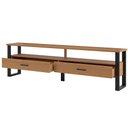 Ver imagem 1 de Rack Para Sala De Estar 02 Gavetas 01 Prateleira Olivy D03 220 Cm Freijó Preto Fosco - Lyam Decor