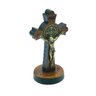 Crucifixo Cruz Bizantina Medalha São Bento de Mesa 7 Cm - 1