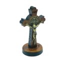 Ver imagem 1 de Crucifixo Cruz Bizantina Medalha São Bento de Mesa 7 Cm