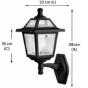 Ver imagem 3 de Arandela Clássica Luminária Bivolt de Parede 39cm Preto E27 Suporte Inferior Termoplástico Dital