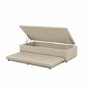 Ver imagem 4 de Base Cama Box Solteiro Baú e Cama Auxiliar 0,88 Helena Vilajo: Suede Bege