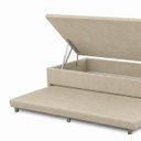 Ver imagem 6 de Base Cama Box Solteiro Baú e Cama Auxiliar 0,88 Helena Vilajo: Suede Bege