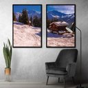 Ver mais imagens de Quadro Decorativo Textura Cx Alta 2 Un 40x60 Casa Na Neve Titulo Moldura Preta