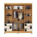 Ver imagem 6 de Guarda-roupa Casal Roma 4 Portas 6 Gavetas Cinamomo/off White - Demobile