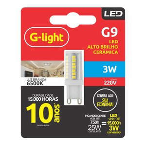 Lâmpada Led G9 Cerâmica 3w 6500k 220v Branco-frio G-light