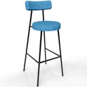 Ver imagem 1 de Banqueta Alta Bar Cozinha Sala de Jantar Estrutura em Aço Milão L02 Linho Azul - Lyam Decor
