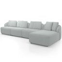 Ver imagem 6 de Sofá 5 Lugares com Chaise Direito Sala Living 388cm Arlo F04 Bouclê Cinza Tc-10049 - Lyam Decor