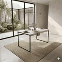 Ver imagem 3 de Mesa de Jantar Nero 4 Lugares Retangular MDF Branco com Preto Klm Store