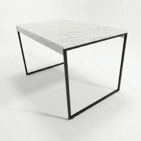 Mesa de Jantar Nero 4 Lugares Retangular MDF Branco com Preto Klm Store