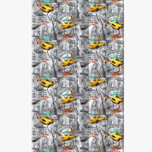 Cortina de Box Estampada Ny - com Ganchos