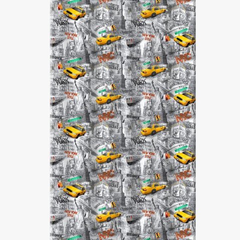 Cortina de Box Estampada Ny - com Ganchos