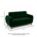 Ver imagem 4 de Sofá Living 3 Lugares Confortável Veludo Verde Macio Pes de Madeira para Sala de Estar - Top Sofas