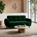 Ver imagem 6 de Sofá Living 3 Lugares Confortável Veludo Verde Macio Pes de Madeira para Sala de Estar - Top Sofas