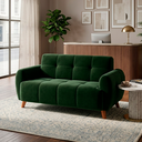 Ver imagem 2 de Sofá Living 3 Lugares Confortável Veludo Verde Macio Pes de Madeira para Sala de Estar - Top Sofas
