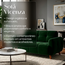 Ver imagem 3 de Sofá Living 3 Lugares Confortável Veludo Verde Macio Pes de Madeira para Sala de Estar - Top Sofas