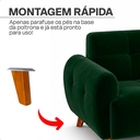 Ver imagem 5 de Sofá Living 3 Lugares Confortável Veludo Verde Macio Pes de Madeira para Sala de Estar - Top Sofas