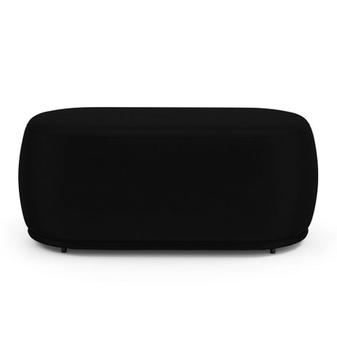 Kit 02 Puffs Decorativos Orgânicos Molly 02 Lugares Couríssimo Preto - Desk Design