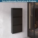 Ver imagem 6 de Sapateira Plus 3 Portas 3 Prateleiras 50cm Aço Preto Abertura Simultânea Suspensa
