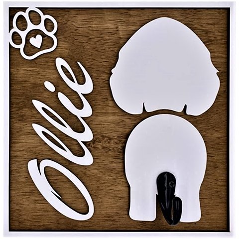 Porta Coleira Personalizada Grave a raça e o nome do seu cãozinho Make Laser PColeira