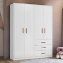 Ver imagem 2 de Guarda Roupa Infantil Pérola 4 Portas e 3 Gavetas Branco - Peternella Móveis