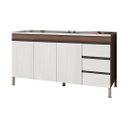 Ver imagem 1 de Gabinete Cozinha 3 Portas e 3 Gavetas Armário 174cm Multiuso: Castanho/Legno