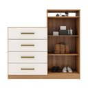 Ver imagem 3 de Cômoda Áurea 2 Portas 4 Gavetas Amêndola/off-white - Demóbile