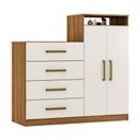 Ver imagem 2 de Cômoda Áurea 2 Portas 4 Gavetas Amêndola/off-white - Demóbile