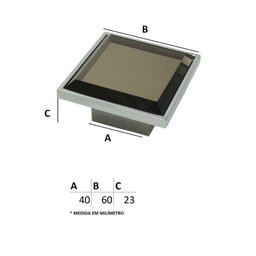 Puxador Cristal - IL 4517 - Bronze - 60MM - 2