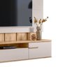 Painel Home Suspenso Tv 70" Firenze Ripado Portas Basculantes:carvalho Teca/off White Ártico - 6