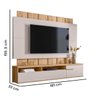 Painel Home Suspenso Tv 70" Firenze Ripado Portas Basculantes:carvalho Teca/off White Ártico - 3
