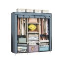 Ver imagem 2 de Guarda Roupas Desmontável Armário Organizador Dobrável - Cinza