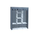 Ver imagem 1 de Guarda Roupas Desmontável Armário Organizador Dobrável - Cinza