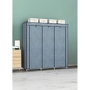 Ver imagem 4 de Guarda Roupas Desmontável Armário Organizador Dobrável - Cinza