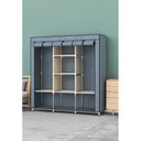 Ver imagem 3 de Guarda Roupas Desmontável Armário Organizador Dobrável - Cinza