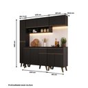 Ver imagem 7 de Cozinha Compacta Atlanta Aria 10 Portas 2 Gavetas MDP 195.5cm Preto Móveis Carraro