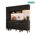 Ver imagem 5 de Cozinha Compacta Atlanta Aria 10 Portas 2 Gavetas MDP 195.5cm Preto Móveis Carraro