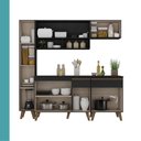 Ver imagem 2 de Cozinha Compacta Atlanta Aria 10 Portas 2 Gavetas MDP 195.5cm Preto Móveis Carraro