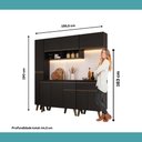 Ver mais imagens de Cozinha Compacta Atlanta Aria 10 Portas 2 Gavetas MDP 195.5cm Preto Móveis Carraro