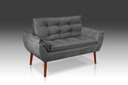 Ver imagem 2 de Namoradeira Decorativa Opala Suede Cinza Escuro- Rv Decora