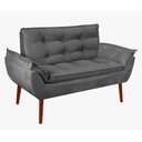 Ver imagem 1 de Namoradeira Decorativa Opala Suede Cinza Escuro- Rv Decora