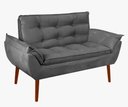 Ver imagem 1 de Namoradeira Decorativa Opala Suede Cinza Escuro- Rv Decora