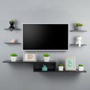 Ver imagem 1 de Rack TV Nicho Suspenso para Quarto Sala Preto 110cm