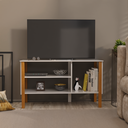 Ver imagem 3 de Rack para Tv até 40 Polegadas 3 Prateleiras Fit 90cm - Vianossa - Branco e Cedro