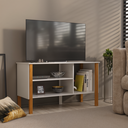 Ver imagem 1 de Rack para Tv até 40 Polegadas 3 Prateleiras Fit 90cm - Vianossa - Branco e Cedro