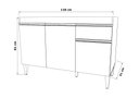 Ver imagem 5 de Balcão Gabinete Alinne 118cm para Pia 3 Portas 1 Gaveta - Nature/Branco Peternella