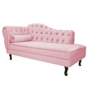 Ver imagem 3 de Kit Diva Recamier Juliana 140cm Lado Direito e 01 Poltrona Classic Suede Rosa bebê - Amarena Móveis