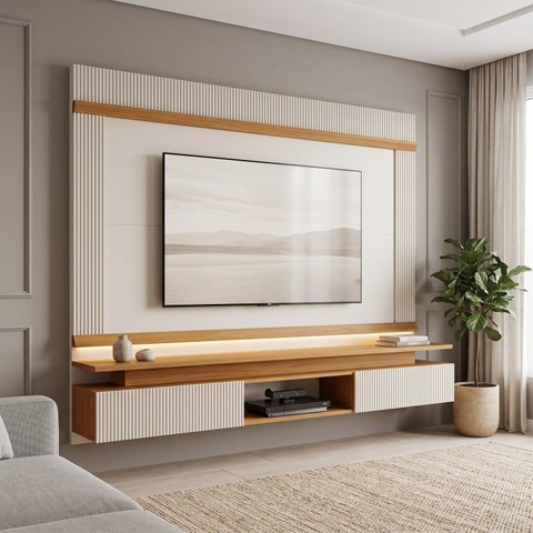 Painel para TV até 75 Polegadas 2 Portas 212cm com LED